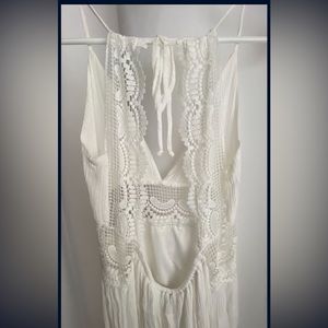 White low back dress